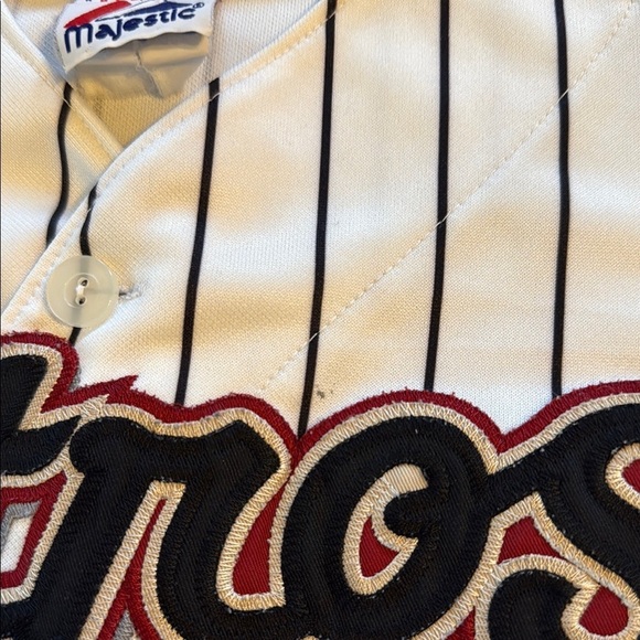 Majestic Houston Astros White and Black Pinstripe Jersey y2k vintage - Picture 2 of 8